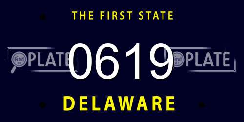 0619 Delaware License Plate