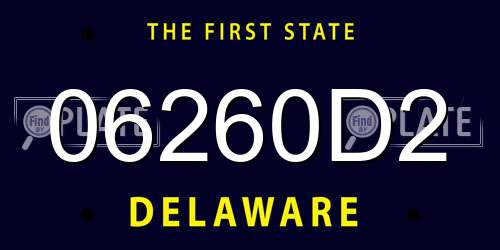 06260D2 Delaware License Plate