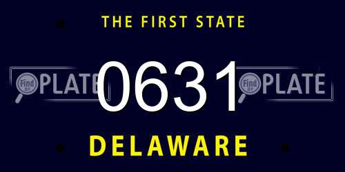 0631 Delaware License Plate