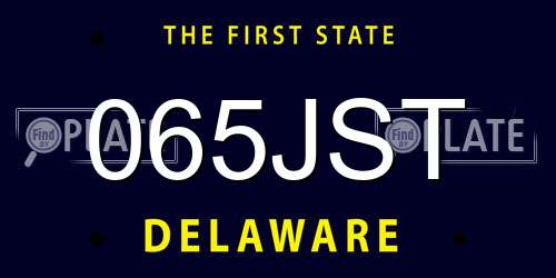 065JST Delaware License Plate