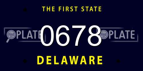 0678 Delaware License Plate