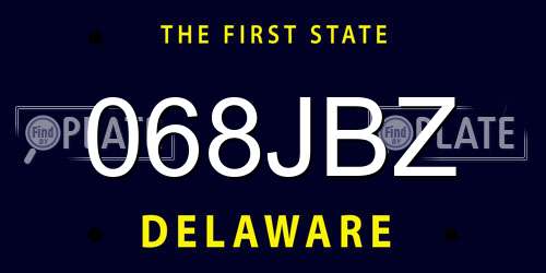 068JBZ Delaware License Plate