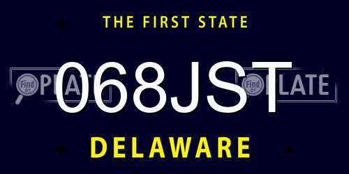 068JST Delaware License Plate
