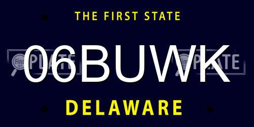 06BUWK Delaware License Plate