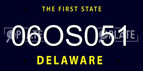 06OS051 Delaware License Plate
