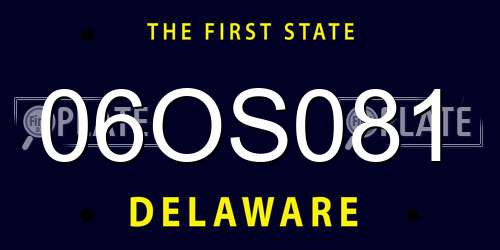 06OS081 Delaware License Plate