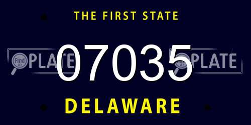 07035 Delaware License Plate
