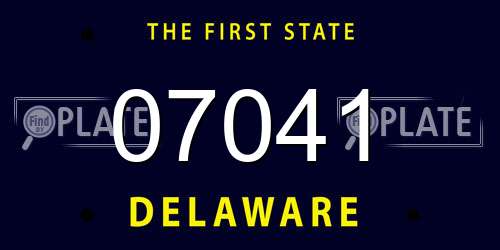 07041 Delaware License Plate