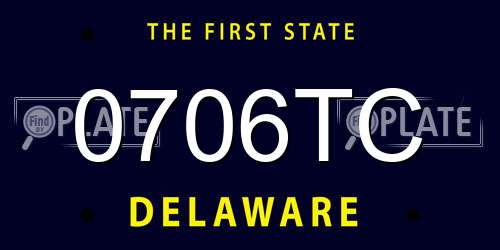 0706TC Delaware License Plate