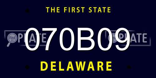 070B09 Delaware License Plate