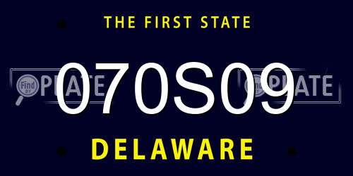 070S09 Delaware License Plate