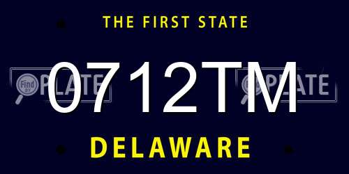 0712TM Delaware License Plate