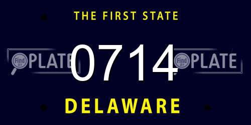 0714 Delaware License Plate