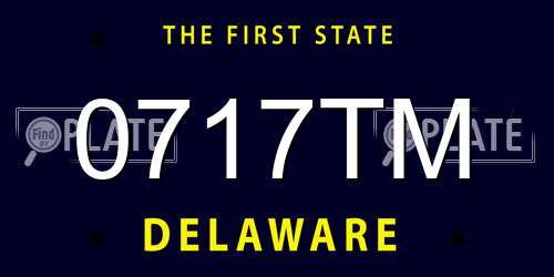 0717TM Delaware License Plate