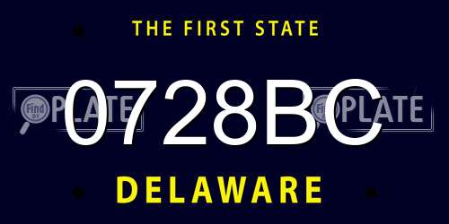 0728BC Delaware License Plate
