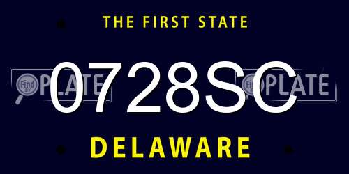 0728SC Delaware License Plate