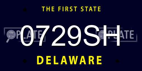 0729SH Delaware License Plate