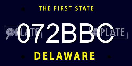 072BBC Delaware License Plate