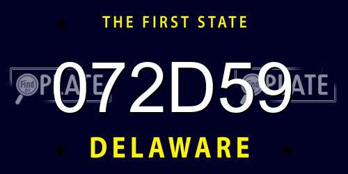 072D59 Delaware License Plate