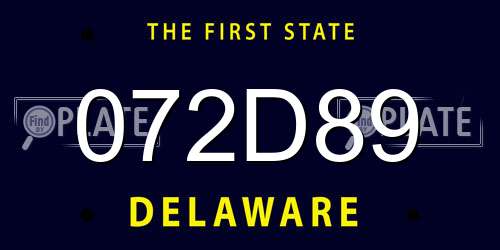 072D89 Delaware License Plate