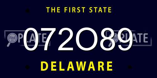 072O89 Delaware License Plate