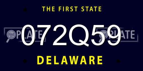 072Q59 Delaware License Plate