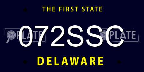 072SSC Delaware License Plate