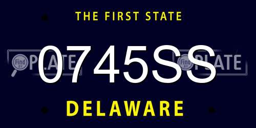 0745SS Delaware License Plate