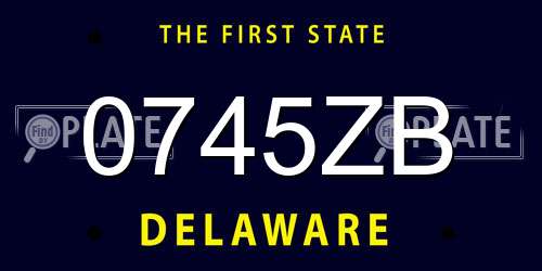 0745ZB Delaware License Plate