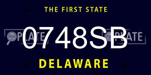 0748SB Delaware License Plate