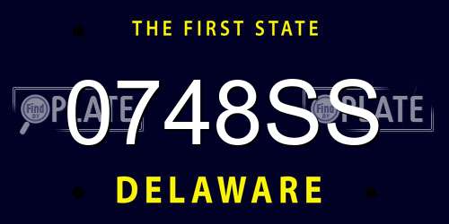 0748SS Delaware License Plate