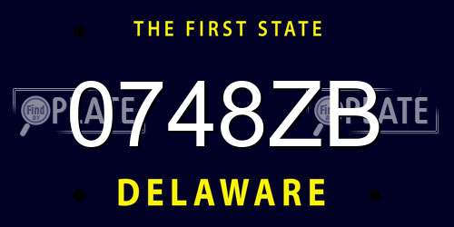 0748ZB Delaware License Plate