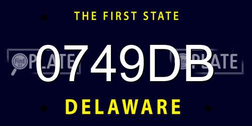 0749DB Delaware License Plate