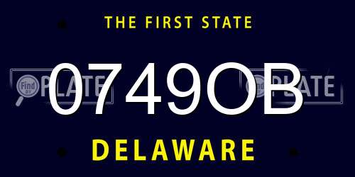 0749OB Delaware License Plate