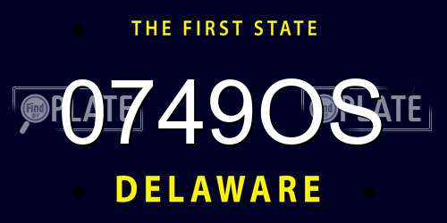 0749OS Delaware License Plate