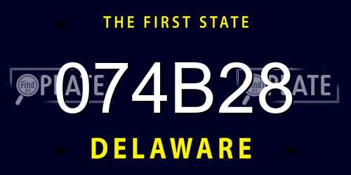 074B28 Delaware License Plate