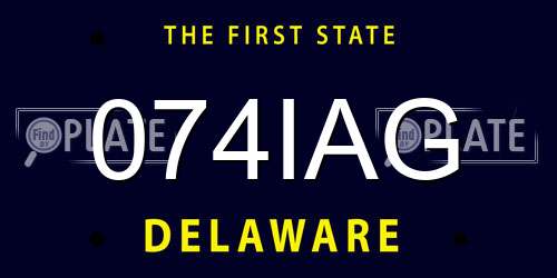 074IAG Delaware License Plate