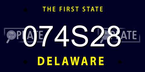 074S28 Delaware License Plate
