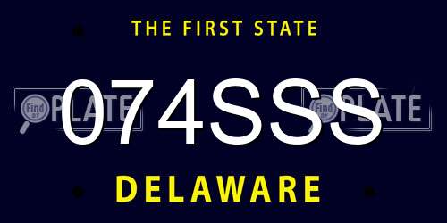 074SSS Delaware License Plate