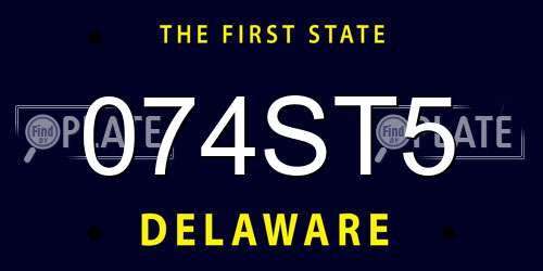 074ST5 Delaware License Plate