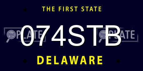 074STB Delaware License Plate