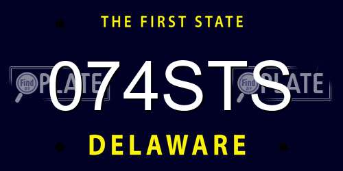 074STS Delaware License Plate