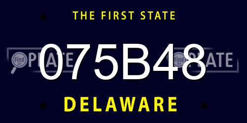 075B48 Delaware License Plate