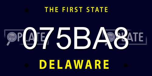 075BA8 Delaware License Plate