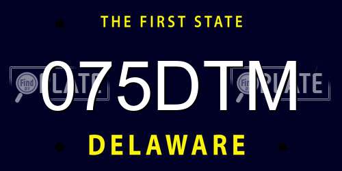 075DTM Delaware License Plate