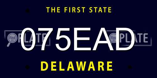 075EAD Delaware License Plate