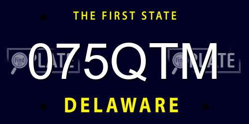 075QTM Delaware License Plate