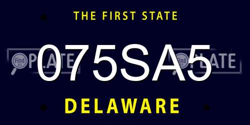 075SA5 Delaware License Plate