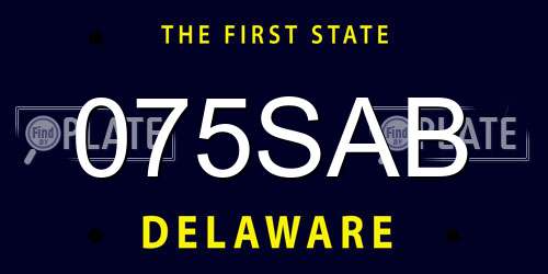 075SAB Delaware License Plate