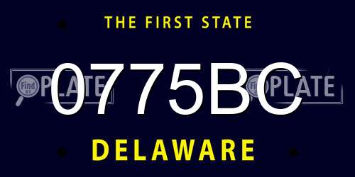 0775BC Delaware License Plate